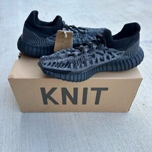 adidas Black and Gray Knit Kids Sneakers